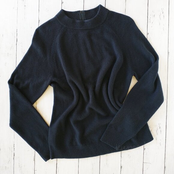 Designers Originals Sweater Medium Black Mock Neck Vintage Minimalist Lagenlook - Picture 2 of 14